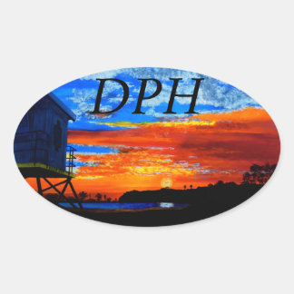 Bubblepacific bumper stickers, Dana point harbour  Oval Sticker