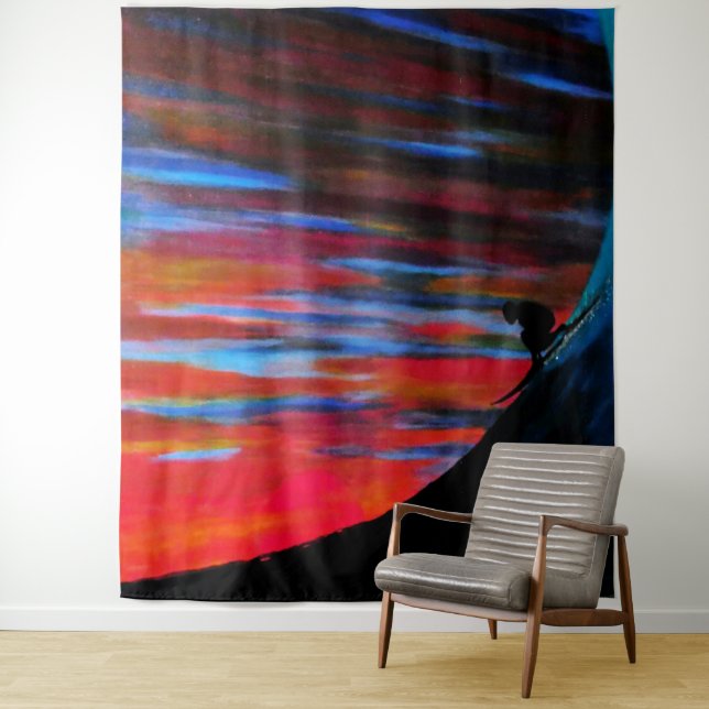 Bubblepacific wall tapestry (In Situ)