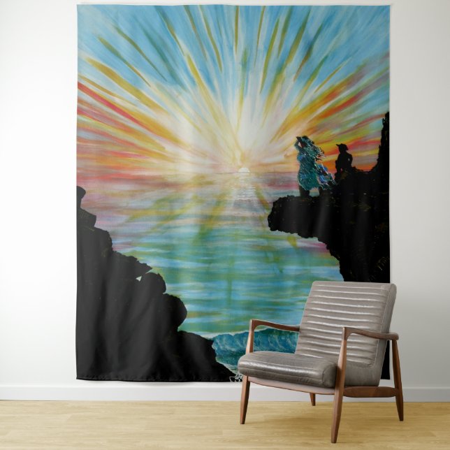 Bubblepacific wall tapestry (In Situ)