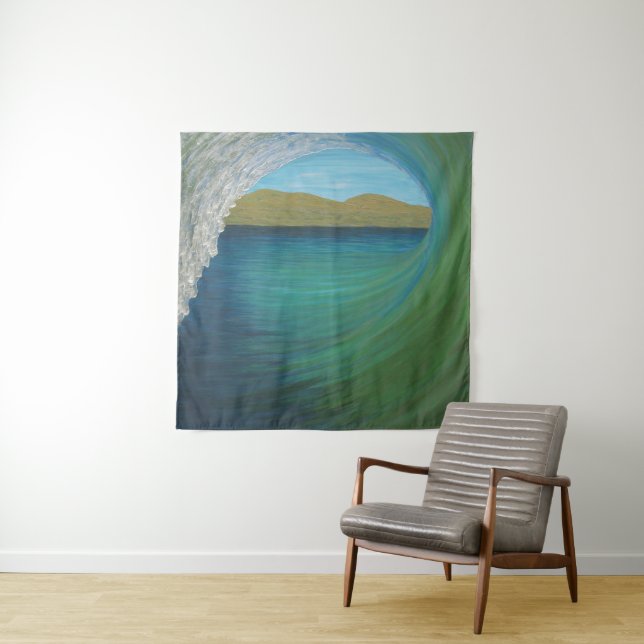 Bubblepacific wall tapestry (In Situ)
