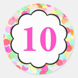 Bubbles #2 - Numbers Round Sticker