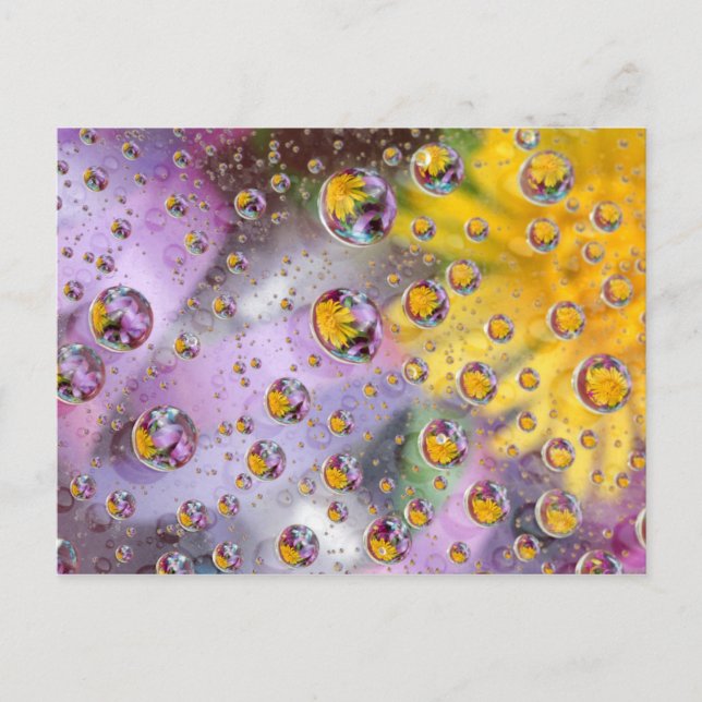 Bubbles abstract with flowers. Credit as: Nancy Postcard (Front)