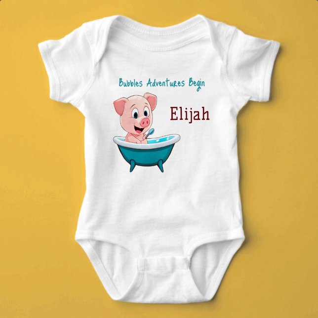 Bubbles Adventures Begin Custom Name Baby Bodysuit (Bubbles Adventures Begin)
