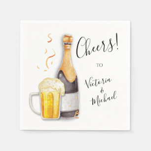 Bubbles and Brew Cheers Champagne & Beer Napkin