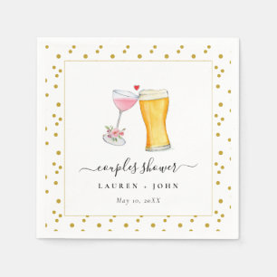 Bubbles and Brew Couples shower Napkins