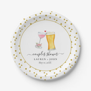 Bubbles and Brew Couples shower  Paper Plate