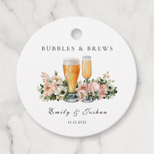 Bubbles and Brews Couples Shower Favour Tags
