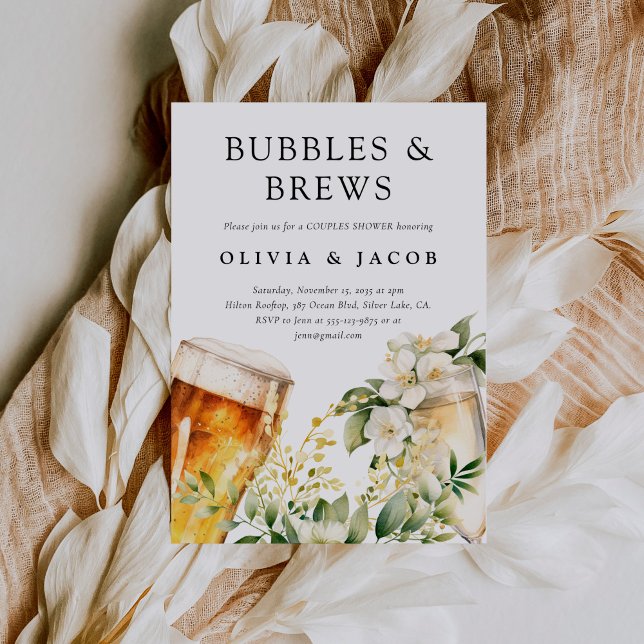Bubbles and Brews Couples Shower Invitation (Creator Uploaded)