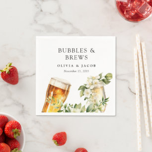 Bubbles and Brews Couples Shower Napkin