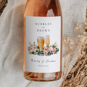 Bubbles and Brews Couples Shower Wine Label