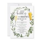 Bubbles and Brews greenery couples bridal shower