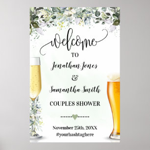 Bubbles and Brews Welcome Couples Shower Sign
