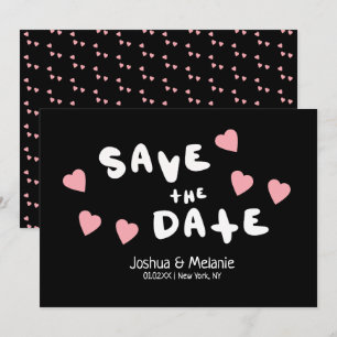 Bubbles and Hearts Save the Dates Announcements
