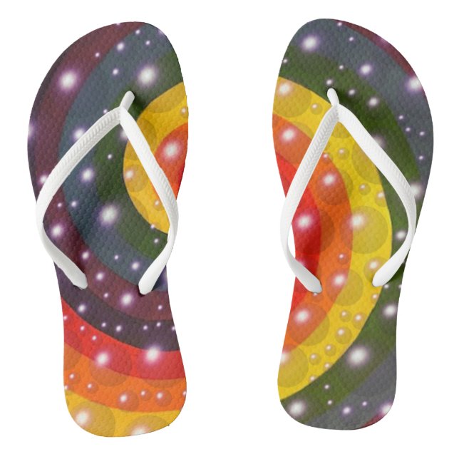 Bubbles and Pearls Rainbow Swirl FlipFlops (Footbed)
