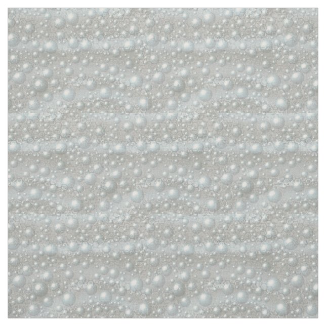 Bubbles and Pearls Silver Blue White Fabric (Swatch)