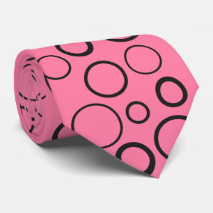 Bubbles and rings, black circles on pink tie