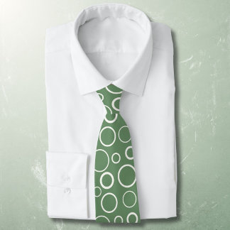 Bubbles and rings, white circles on green tie