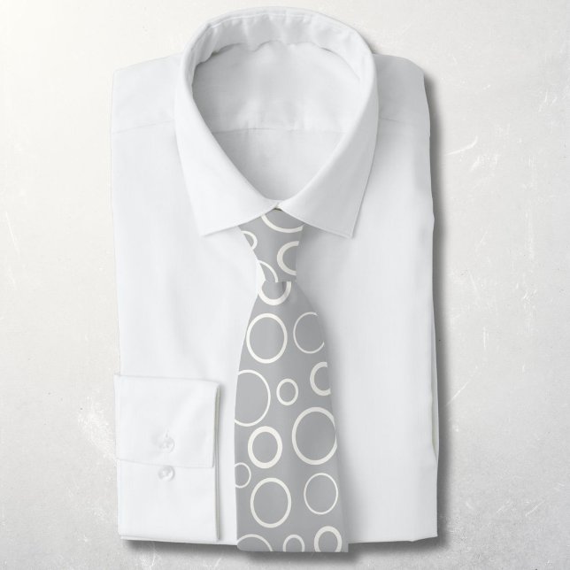Bubbles and rings, white circles on grey tie (Creator Uploaded)
