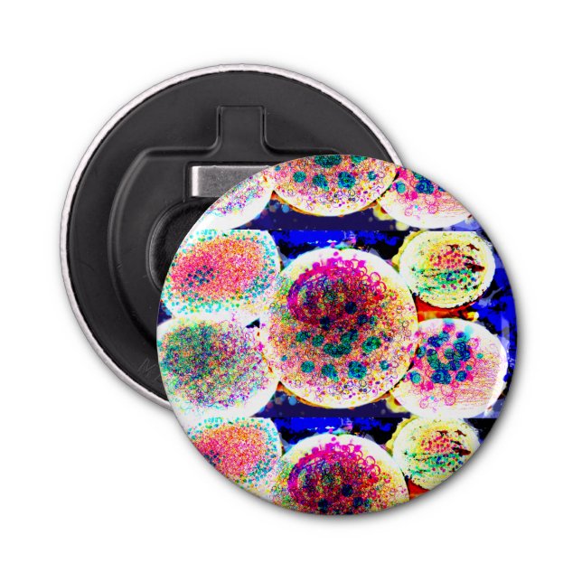 Bubbles art mug magnet bottle opener (Front)
