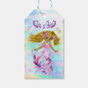 Bubbles & Baby Mermaids Baby Shower Gift Tags