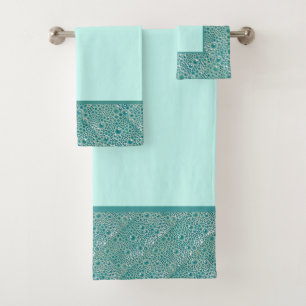 Bubbles Bath towel set, turquoise