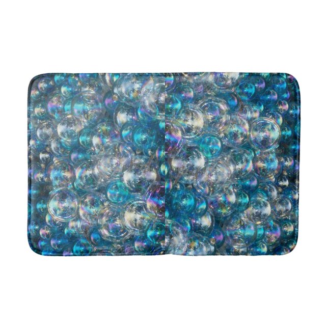 Bubbles Bathroom Mat Aqua Blue Coordinate (Front)