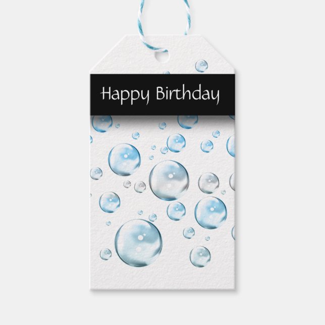 Bubbles Birthday Gift Tags (Front)