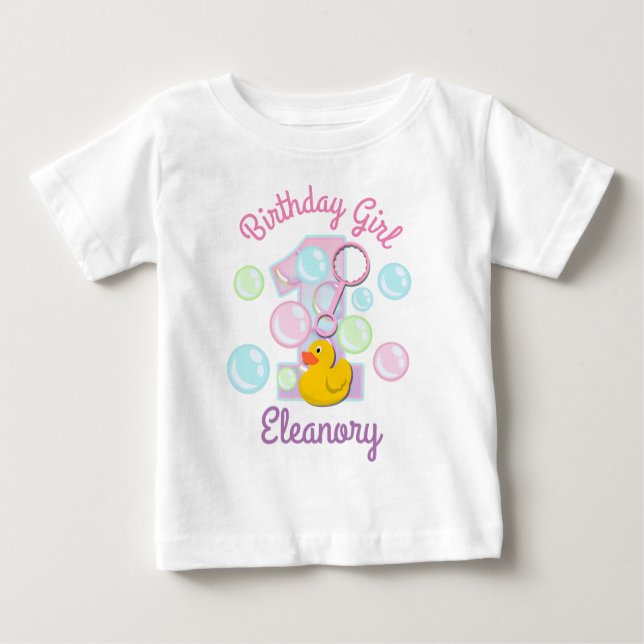 Bubbles Birthday shirt Bubble First birthday shirt (Front)