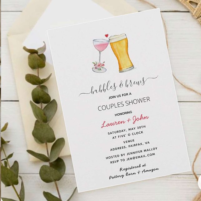 Bubbles & Brew Couples shower invitation (Creator Uploaded)