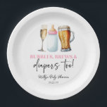 Bubbles Brews and Diapers Too! Baby Shower Paper Plate<br><div class="desc">These are Bubbles Brews and Diapers Too! Baby Shower Paper Plates!</div>