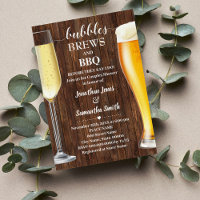 Bubbles Brews & BBQ Western Couples Shower Invite