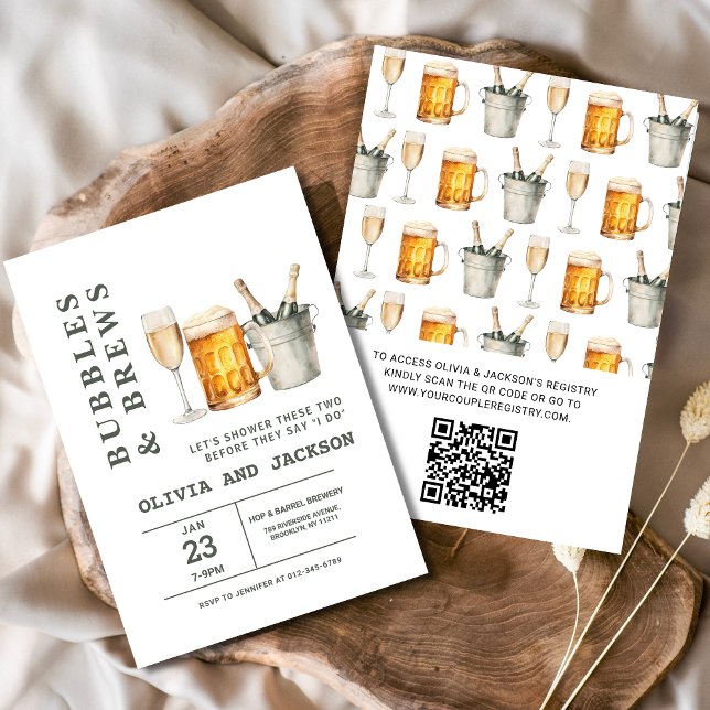Bubbles & Brews Couples Shower Invitation (Creator Uploaded)
