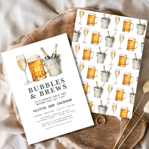 Bubbles & Brews Couples Shower Invitation