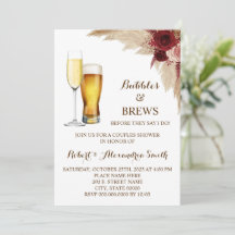 Bubbles & Brews Couples Wedding Shower Pampas