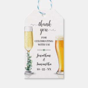 bubbles &  brews favour tag greenery bridal shower