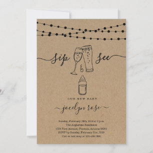 Bubbles & Brews Sip & See Invitation
