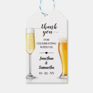 bubbles &  brews thank you favour tag bridal showe