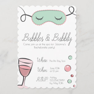 Bubbles & Bubbly Bachelorette Party Invitation
