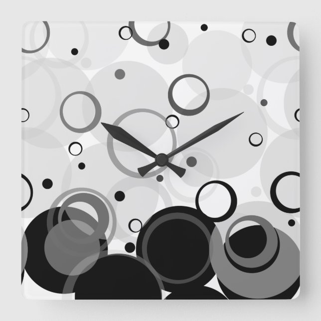 Bubbles, Champagne [Circle Dance] Square Wall Clock (Front)