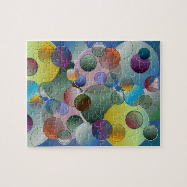 Bubbles Circles Globes Multicolored Jigsaw Puzzle (Horizontal)