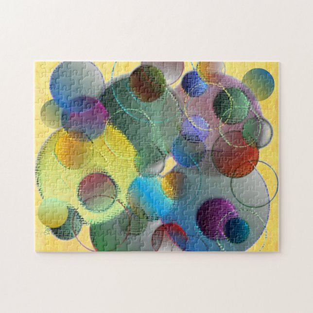 Bubbles Circles Shapes Multicolored ARt Jigsaw Puzzle (Horizontal)