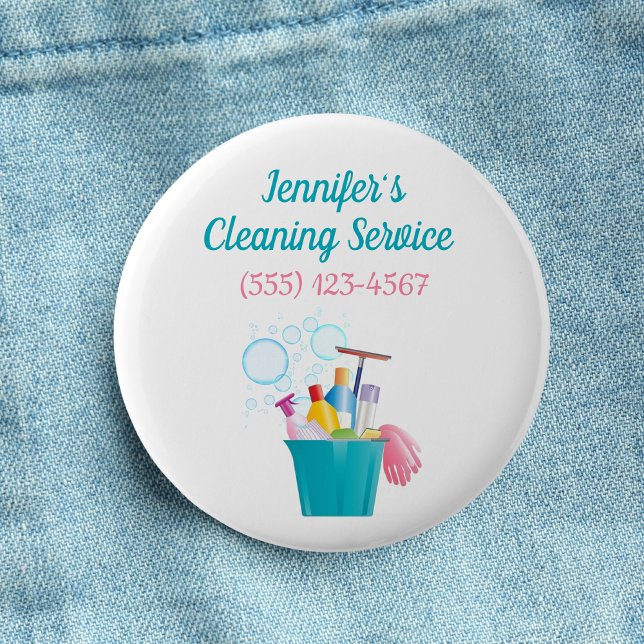 Bubbles Cleaning Supplies House Cleaning Services 6 Cm Round Badge (Creator Uploaded)