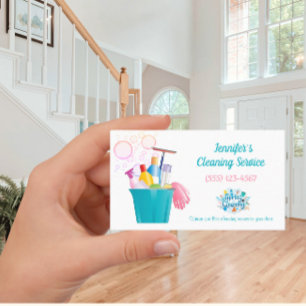 Bubbles Cleaning Supplies House Cleaning Services Business Card