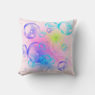 BUBBLES - Colorful Abstract Image of Fractal Art - Cushion