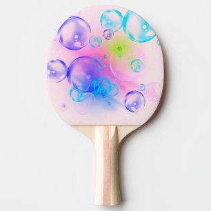 BUBBLES - Colorful Abstract Image of Fractal Art - Ping Pong Paddle