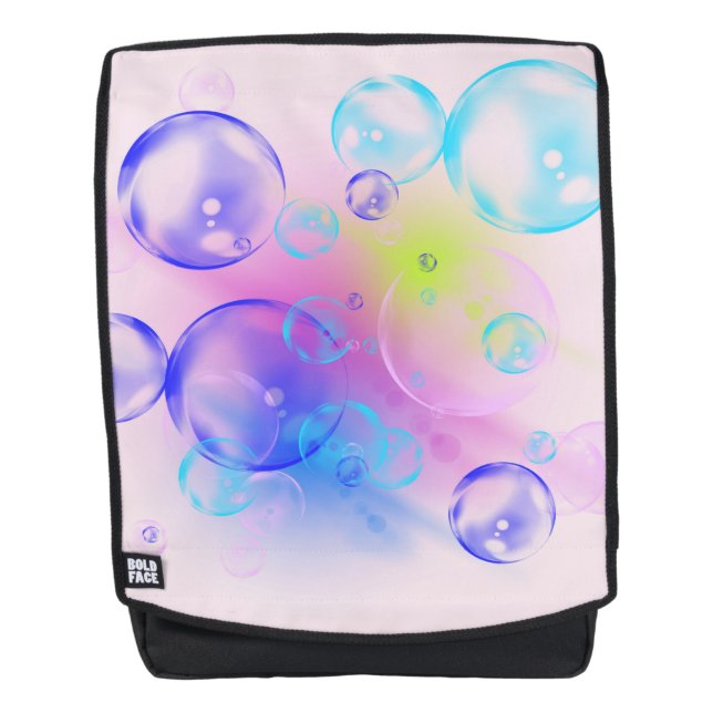 BUBBLES - Colourful Abstract Image of Fractal Art  Backpack (Front)