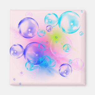 BUBBLES - Colourful Abstract Image of Fractal Art  Magnet