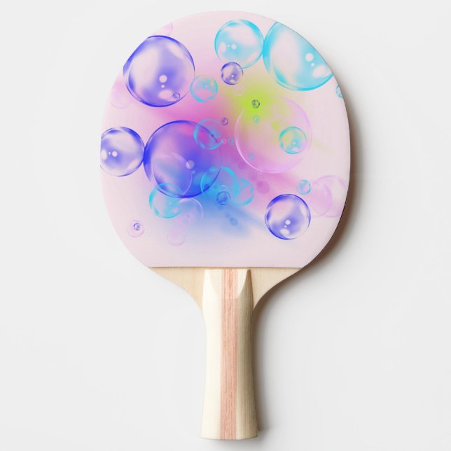 BUBBLES - Colourful Abstract Image of Fractal Art  Ping Pong Paddle (Front)