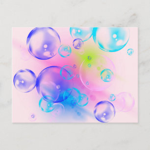 BUBBLES - Colourful Abstract Image of Fractal Art  Postcard