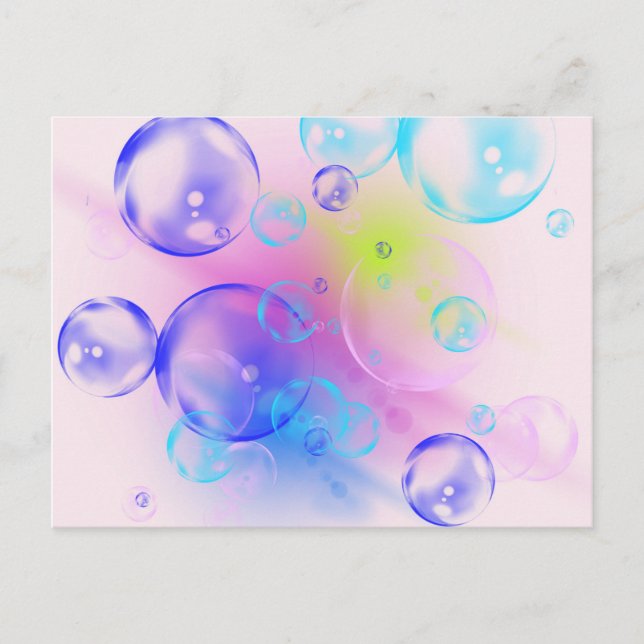 BUBBLES - Colourful Abstract Image of Fractal Art  Postcard (Front)